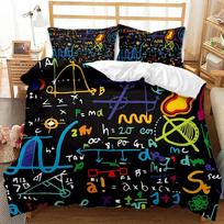 New Math Equation Duvet Cover Set Queen Size Mathematics Formula Bedding Set Boy Girl Educational Soft Polyester Comforter Cover 70x133cm 2pcs