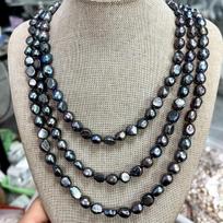 Mother's Day Gift Pearl Necklace Irregular Black Pearl 9-10mm For Great Mom&Daughter Beautiful Gift 9-10mm juoda