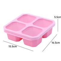 4 Grid Snack Containers Reusable Meal Prep Lunch Containers Portable for Kids and Adults Home Snack Storage Bottles Kitchen Tool rožinė