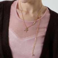 MERRYMOTIVE Holy twinkle initial gold chain necklace H