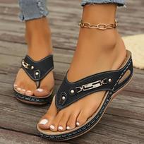 Women Slippers 2025 New Thong Sandals Comfortable Slip-On Shoes Women Retro Flip-Flops with Arch Support Slippers Slides Women 36 juoda