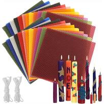 ABMH-For Adults Beeswax For Candle Making Kit- 24Pcs 8 X 8 Inch Sheets In 12 Bright Colors