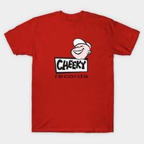 Men Black Print T-shirt Cheeky Records No-Cut Transfer Paper Print Cotton Tshirt S raudona