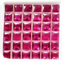 NATURAL Red RUBY Loose Gemstone CERTIFIED 24 PCS Square Shape Lot 5 mm approx raudona
