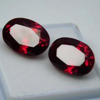 Oval Cut Mozambique Ruby 17 Carat Natural Red Ruby CERTIFIED Loose Gemstone Pair 13.7 mm approx raudona