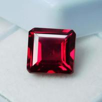 5.80 Ct Natural Red Ruby Square Cut CERTIFIED Loose Gemstones For Making Jwelery 9.5 mm approx raudona