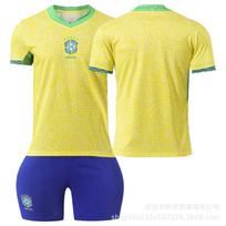 2024 Brazil home jersey Neymar Vinicius adult children student training suit men's and women's jerseys Size 16 is suitable for height 95cm-105cm