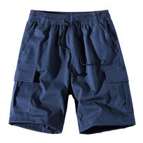 Men's All Match Relaxed Fit Elastic Waist Casual Shorts M tamsiai mėlyna spalva