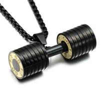 Zinc Zinc Alloy Dumbbell Necklace Bead Chain Dumbbell Sports Necklace  Jewelry Accessories juoda