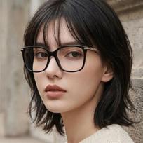 Eyeglass Frames SF2992 001 Square Black Horn-rimmed Glasses for Men and Women