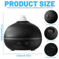 Oil Diffuser For Bedroom 7-Color Ambient Light USB Plug-Humidifier Electric Oil Diffuser For Living Room Fireplace Desk Hotel juoda