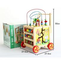 Multifunctional Wooden Baby Walker For Infant Motor Skills Training