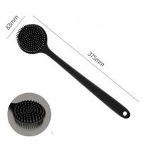 Shower Silicone Back Scrubber Brush with Long Handle Deep Body Cleansing Exfoliating Massage Double-Sided Soft Bristles Durable Silica Gel juoda