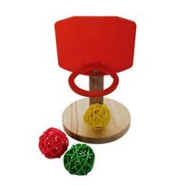 Bite Resistant Bird Mini Basket Frame Toy Mini Basketball Hoop Parrot Toys  Self Happy raudona