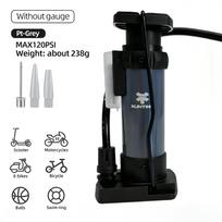XUNTING Mini Foot Pump Up to 120 PSI, Aluminum Portable Bike Pump with Multi-Valve Nozzle for Bicycle Motorcycle pilka spalva