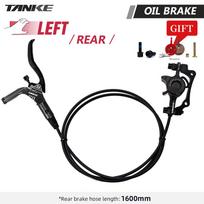 TANKE MTB Bike Hydraulic Disc Brake Set 160mm Rotors Oil Calliper Plate Front Rear Mountain Bicycle Clamp 22.2mm Handle A Pillar Black-LR