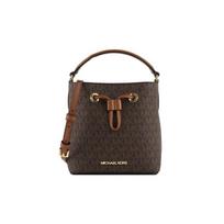 MICHAEL KORS Suri Presbyopia Drawstring Canvas and Leather Bucket Bag Hand-held Shoulder Crossbody Bag Small Women's Acorn Brown ruda