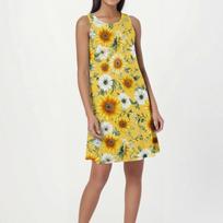 Summer Dresses for Women 2026 Sleeveless Sundresses for Women 2026 Casual Summer Dress with Floral Print Pockets A-Line Summer Dresses M geltona