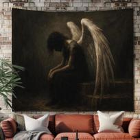 Fallen Angels tapestry 75x100 juoda