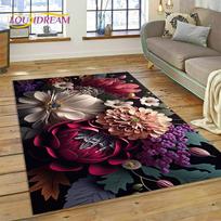 3D Dream Sun Flowers Nordic Daisy kilimas svetainės miegamojo namų dekoravimui, neslystantis dekoravimas sofos durų kilimėliui Dovanos vaikui 40x60cm( 15x23in )