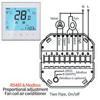 RS485& Modbus RTU  0-10V 24V 95-240V Remotely Controls Home Temperature Control Thermostat Switch for Fan Coil Heat Cool 95-240VAC