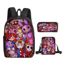 Skaitmeninis Cirko Vaikų Mokyklinė Kuprinė Nuostabusis Skaitmeninis Cirko Studentų Kuprinė Trijų Dalių Rinkinys 17inch backpack