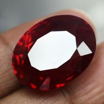 30 Ct NATURAL Red RUBY Oval Premium Quality Loose Gemstone Huge Size CERTIFIED 13.5 mm approx raudona