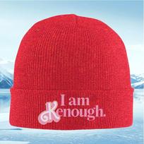 New I Am Enoughdecorative words Unisex Women Unisex Knitted Hat Beanie Pullover Cap Winter Thermal Warm Christmas Outdoor Cycling