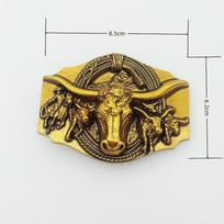 Punk stiliaus Jaučio galvos Retro diržo sagtelė vyrams, Vakarų kaubo stiliaus lygus sagtelė single buckle head 4.0 inner diameter
