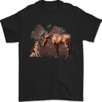 Dog and Horse German Shepherd Alsatian Mens T-Shirt 100% Cotton S įvairiaspalvis