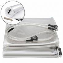 20Mil Clear Vinyl Tarp, Heavy Duty Waterproof Clear Tarp with Grommets, Transparent PVC Tarpaulin for Patio Awning Greenhouse Tent Cover 1Mx2.5M