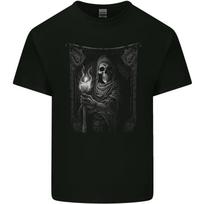 Gothic Grim Reaper Goth Heavy Metal Skull 12 Mens Cotton T-Shirt Tee Top S įvairiaspalvis