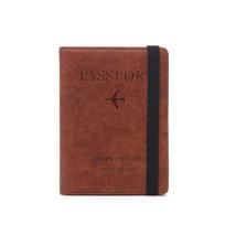 Faux Leather RFID Business Passport Air Ticket Bank ID Card Holder Cover Case