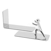 1set Metal Kung Fu Figure Bookend Silver Desktop Book Stopper Novelty Book Organizer  Office Table