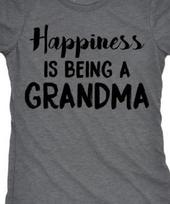 Happiness is being a Grandma T Shirt Mens Womens Tees Top Tee Grand Mother Happy Unisex Shirt L