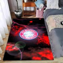 FC Bayern München logotipas kilimas su raudonu žaibo dizainu grindų kilimėlis  Tinka naudoti kaip neslystantis kilimėlis svetainės miegamojo sofoms 40x60cm( 15x23in )
