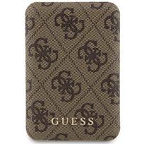Indukcyjny Powerbank Guess 4G Leather Metal Logo Magsafe 15W 5000Mah, Brązowy/Brown