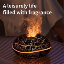 Fire Flame medienos grūdų aromaterapinis aparatas drėkintuvas Aroma difuzorius Oro ultragarsinis rūko formuotojas Fogger Aroma