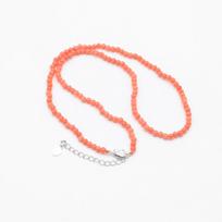 1 vnt. Sintetinio koralų karoliukų vėrinys, Madingi oranžiniai apvalūs karoliukų vėriniai moterims Valentino dienos, Kalėdų papuošalų dovanos 3 mm 1Pcs/Silver Color Buckle