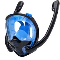 Full Face Snorkel Mask 180°Panoramic View Silicone Dry Top Snorkeling Diving Swimming Goggles With 2 Snorkels Anti-Fog Anti-Lea L/XL