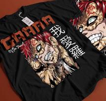 Gaara T-Shirt Kanji Of The Sand Naruto Uzumaki Shippuden Black Shirt All Size380 S