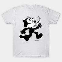 NEW Felix the cat walking - Felix The Cat T-Shirt White Cotton Unisex T-Shirt M