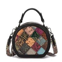 New European and American Retro Women's Bag with Top Layer Cowhide, Fashionable and Casual Splicing, Women's Handbag, Single Shoulder Crossbody Bag
