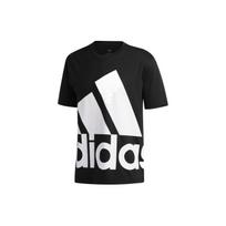 Adidas didelio logotipo spaudinio trumpomis rankovėmis marškinėliai Vyriški Viršutiniai drabužiai Juodi GK3325 S
