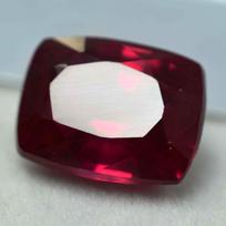 8.12 Ct Natural Bloody RED Ruby Cushion Shape CERTIFIED Loose Gemstone 13.2 mm raudona