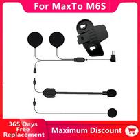 For Maxto M6S Motorcycle Helmet Headset Intercom Bracket Mount Base Holder + Dual Microphone Earphone 1PC for Maxto M6S