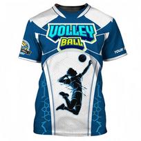 Fashionable Men's Volleyball Pattern 3D Printed T-shirt for Summer Casual Sportswear, Soft, Loose, Breathable Short Sleeved Tops XXXL