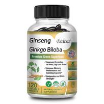 Ginkgo Biloba Leaves Dietary Supplement, 120 Herbal Extracts Softgels Per Bottle 120 Capsules