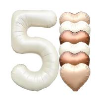 7pcs 32inch Number Balloons Set Helium Balloon with Big Heart Balloons for Girl and Boy 9th Year Old Birthday Party Decorations Other