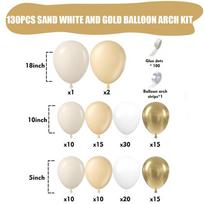 130pcs Sand White Gold Balloon Arch Kit, Nude Metallic Gold Balloon for Boho Birthday Wedding Baby Shower Party Decorations Other